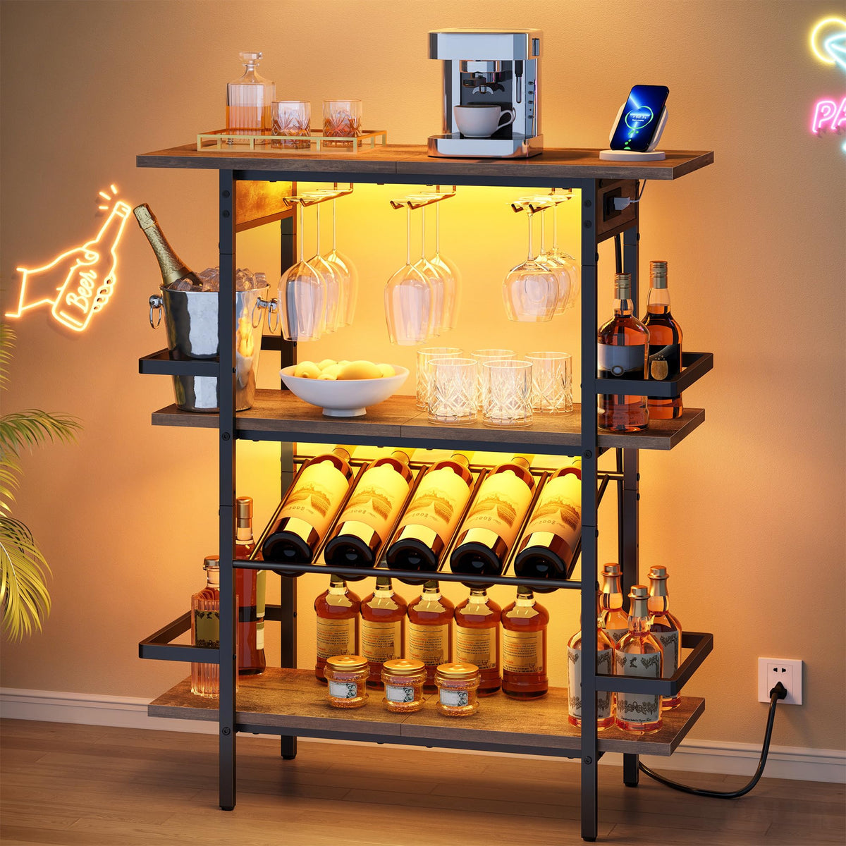 3-Tier LED Wine Rack