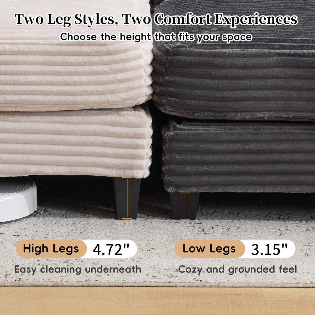 Corduroy Chaise Lounge with Reading Light