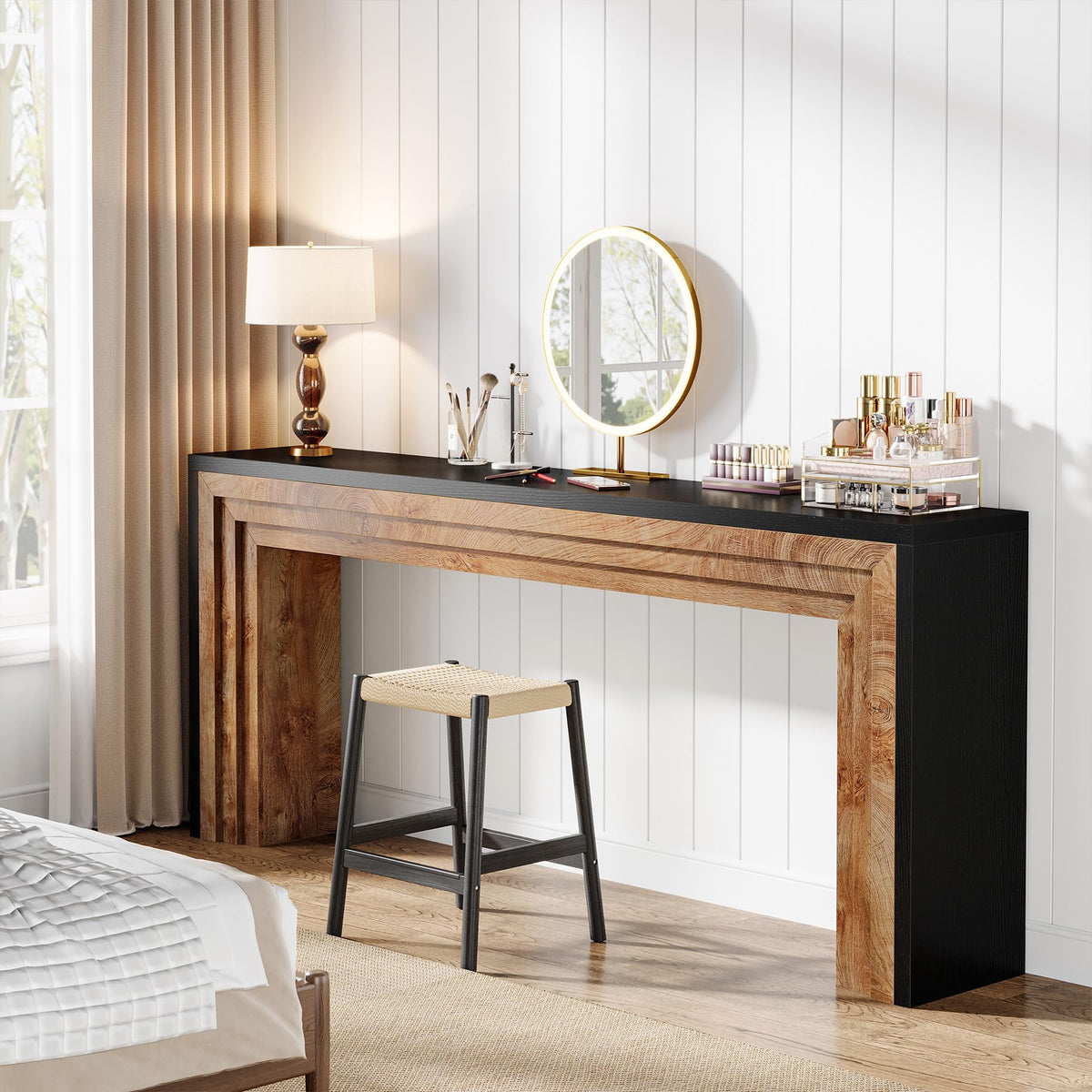 Two-Tone Narrow Console Table