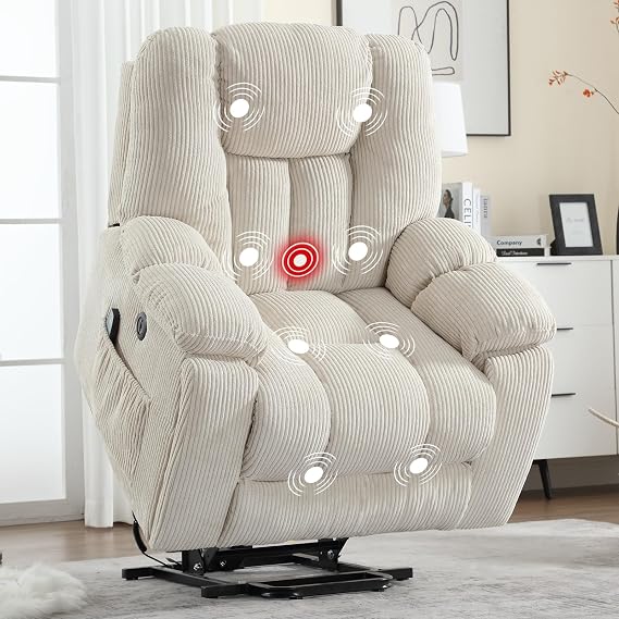 Power Lift Recliner Chair with Massage & Heat