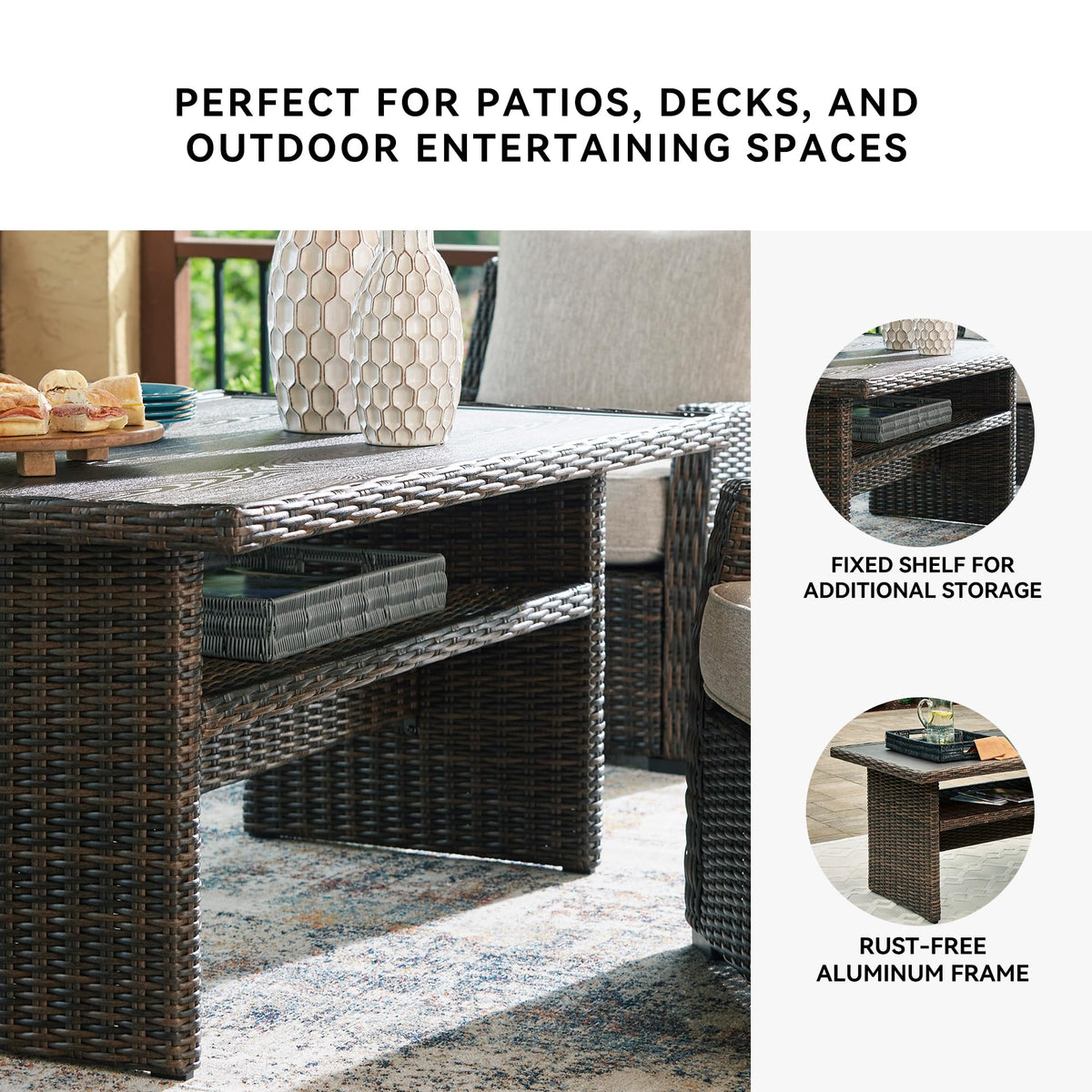 Signature Design by Ashley Brook Ranch Outdoor Dining Table with Storage
