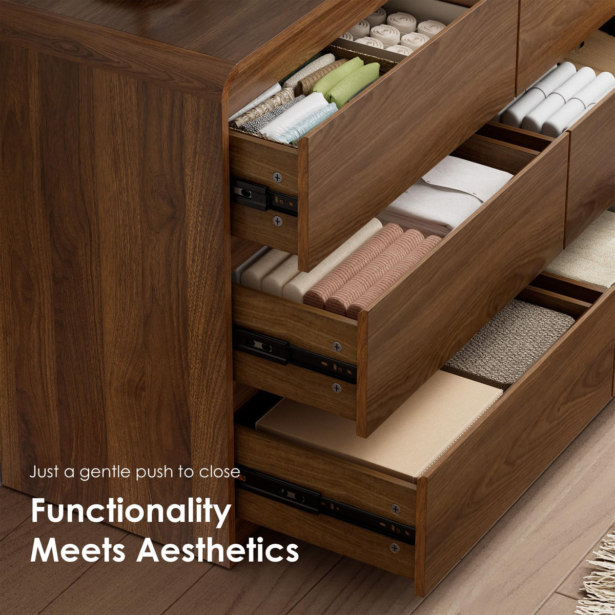 Walnut Soft-Close Dresser