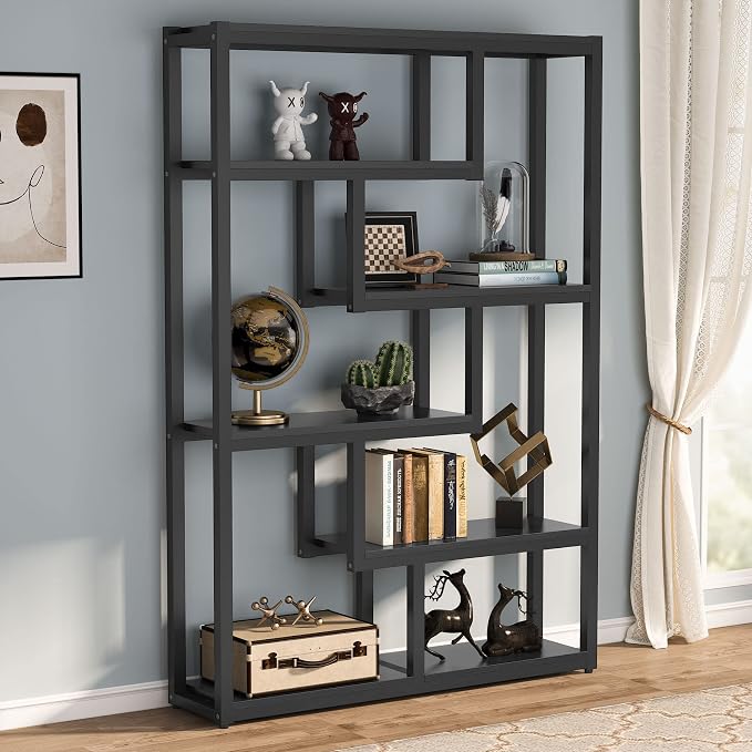 6-Tier Industrial Bookshelf