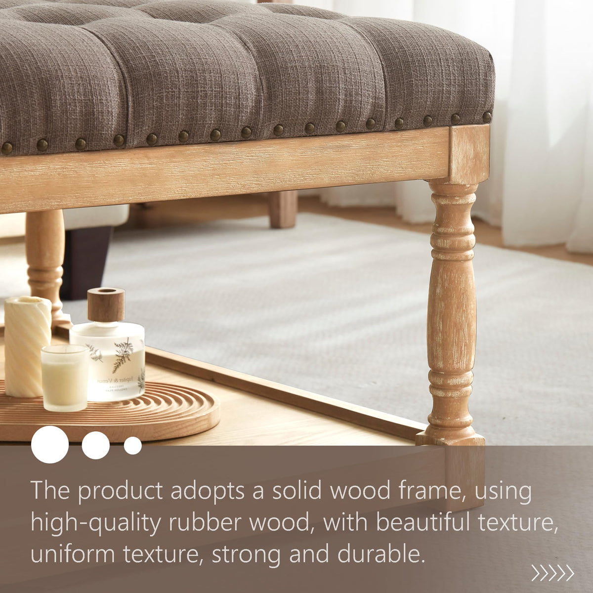 Square Tufted Ottoman Coffee Table