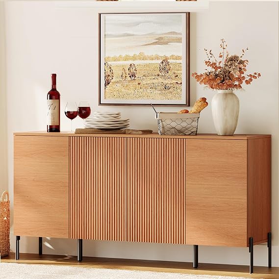 Fluted Buffet Cabinet with 4 Doors