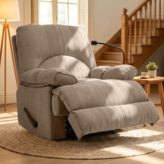 Oversized Chenille Manual Recliner