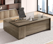 L-Shaped Executive Desk with Power Outlets & USB Ports