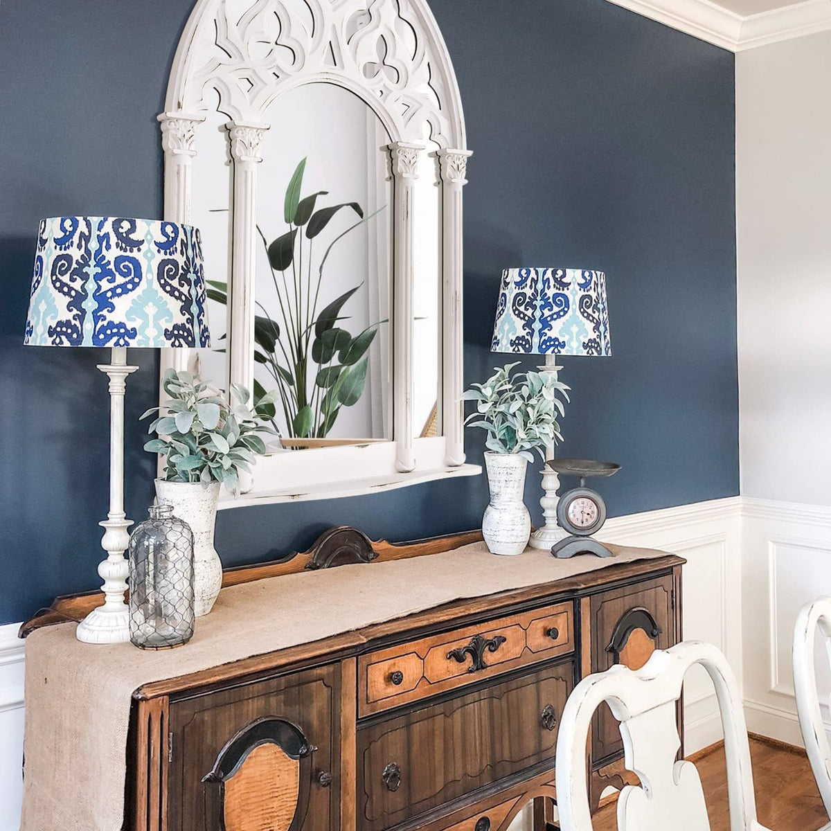 Arched Wood Window Mirror