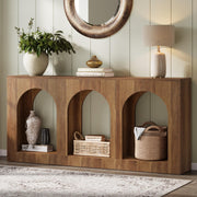 Console Table with 3 Arched Shelves, 70.9"