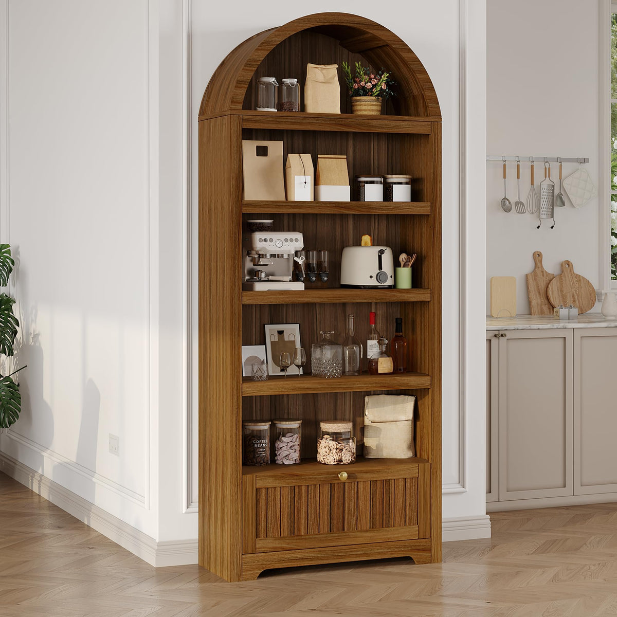 Arched Bookcase with Drawer