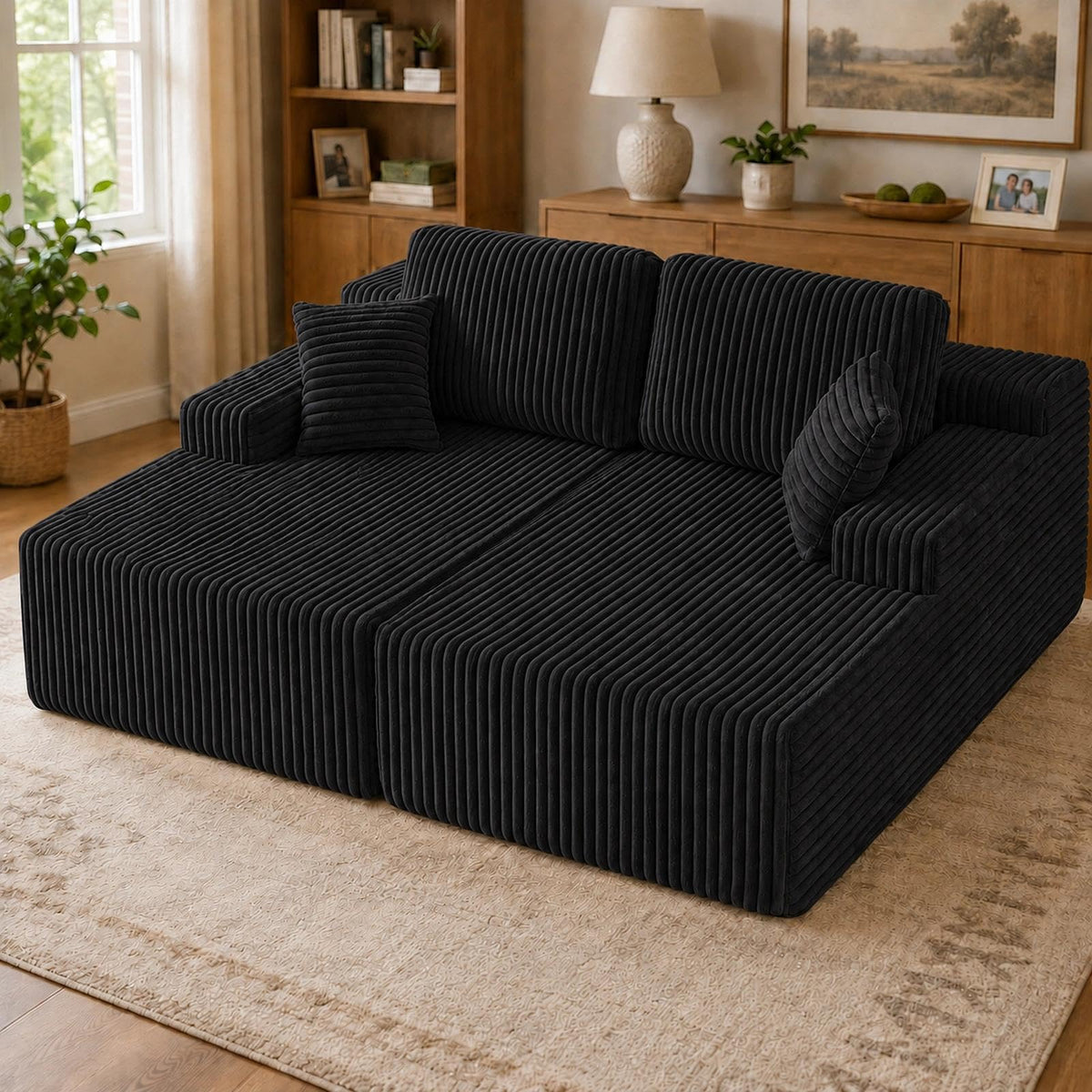 WHGBJA 3 in 1 Sofa Bed Couch for Living Room/Bedroom, Convertible, Modular