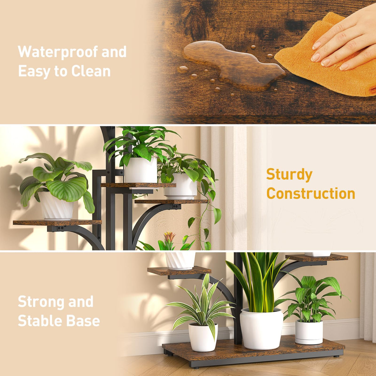 Plant Stand Indoor with Grow Light,9 Tiered 64" Tall Corner Plant Shelf