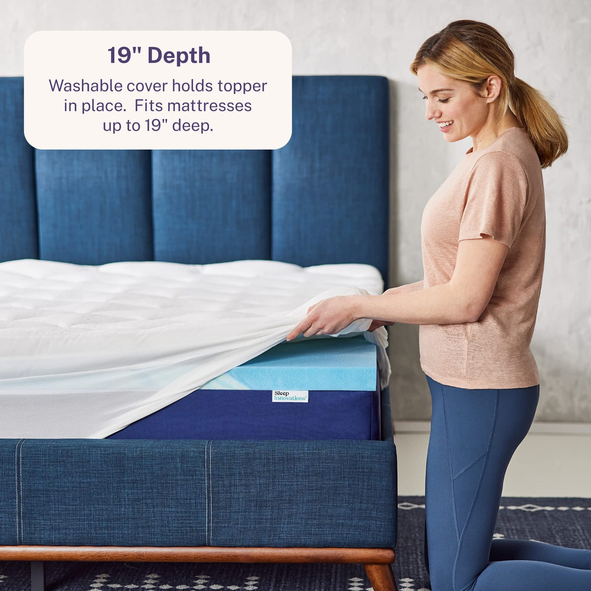 King Cooling Gel Memory Foam Mattress Topper