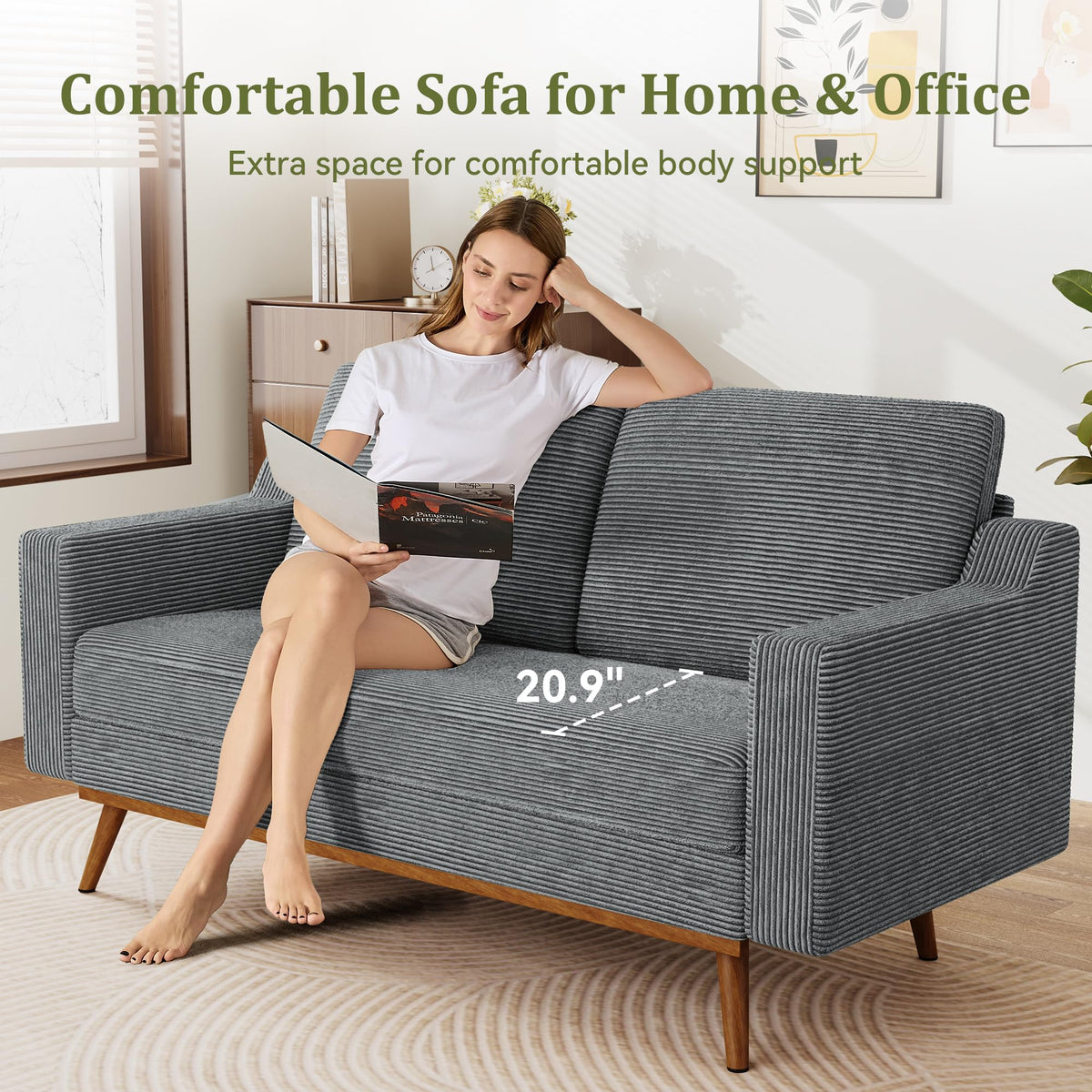 Corduroy Loveseat Sofa