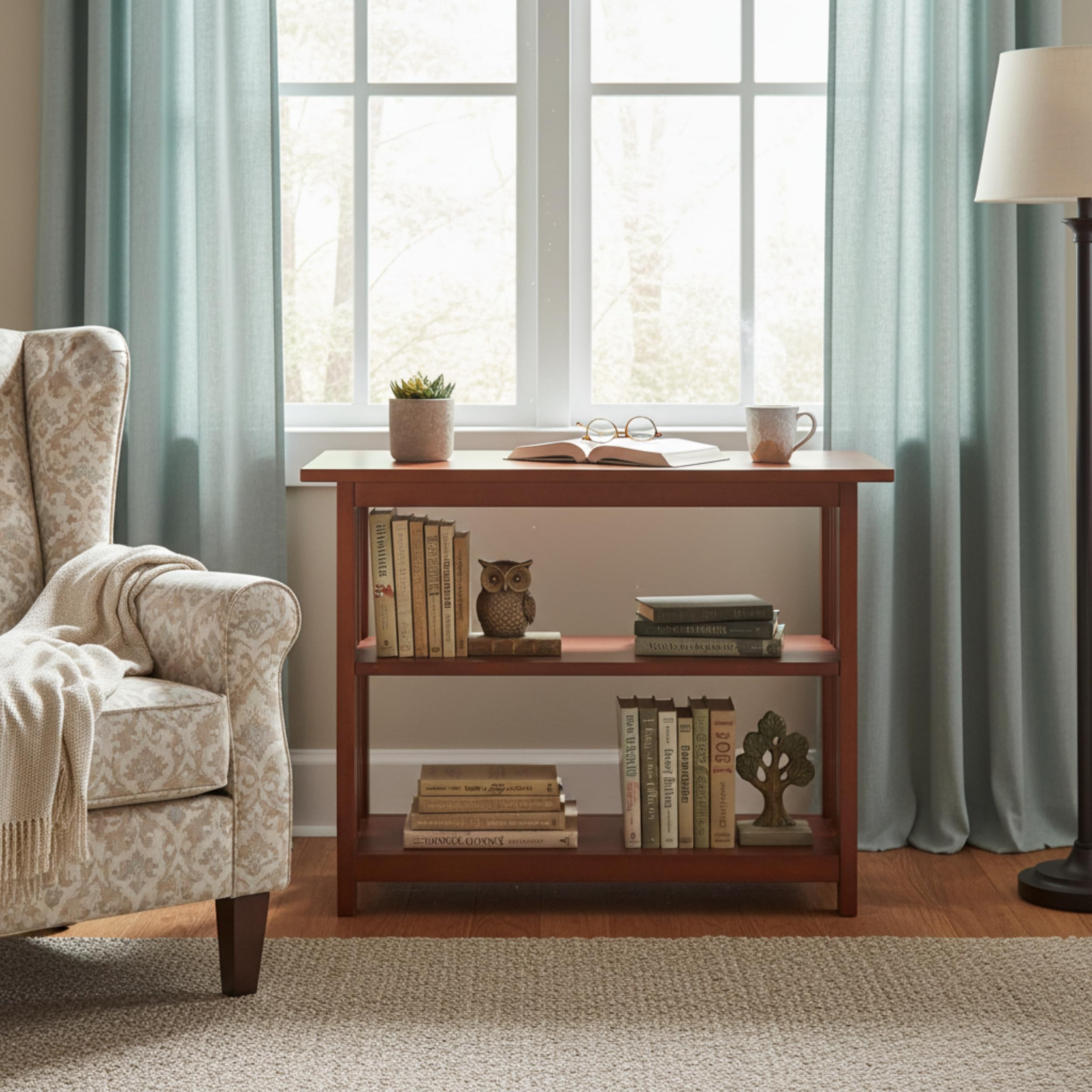 Alaterre Artisan Under Window Bookshelf, Cherry