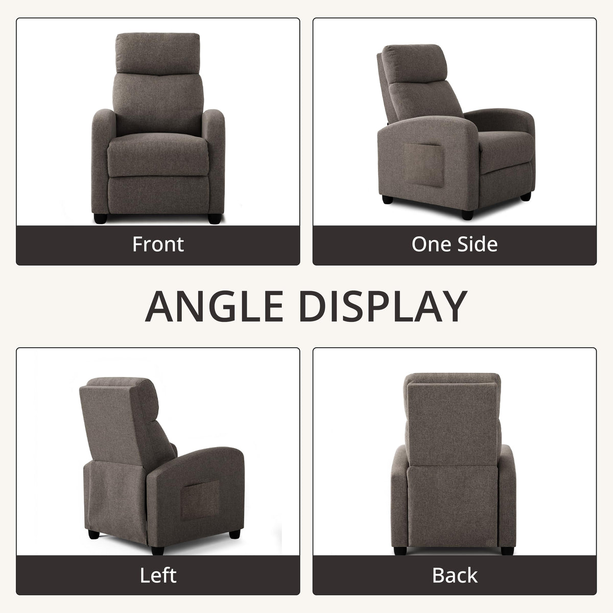 zzlay Recliner Chair for Living Room, Modern Adjustable Home Theater