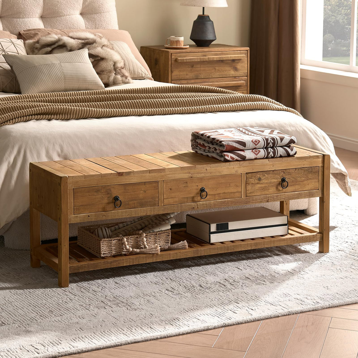 Reclaimed Wood Storage Bench