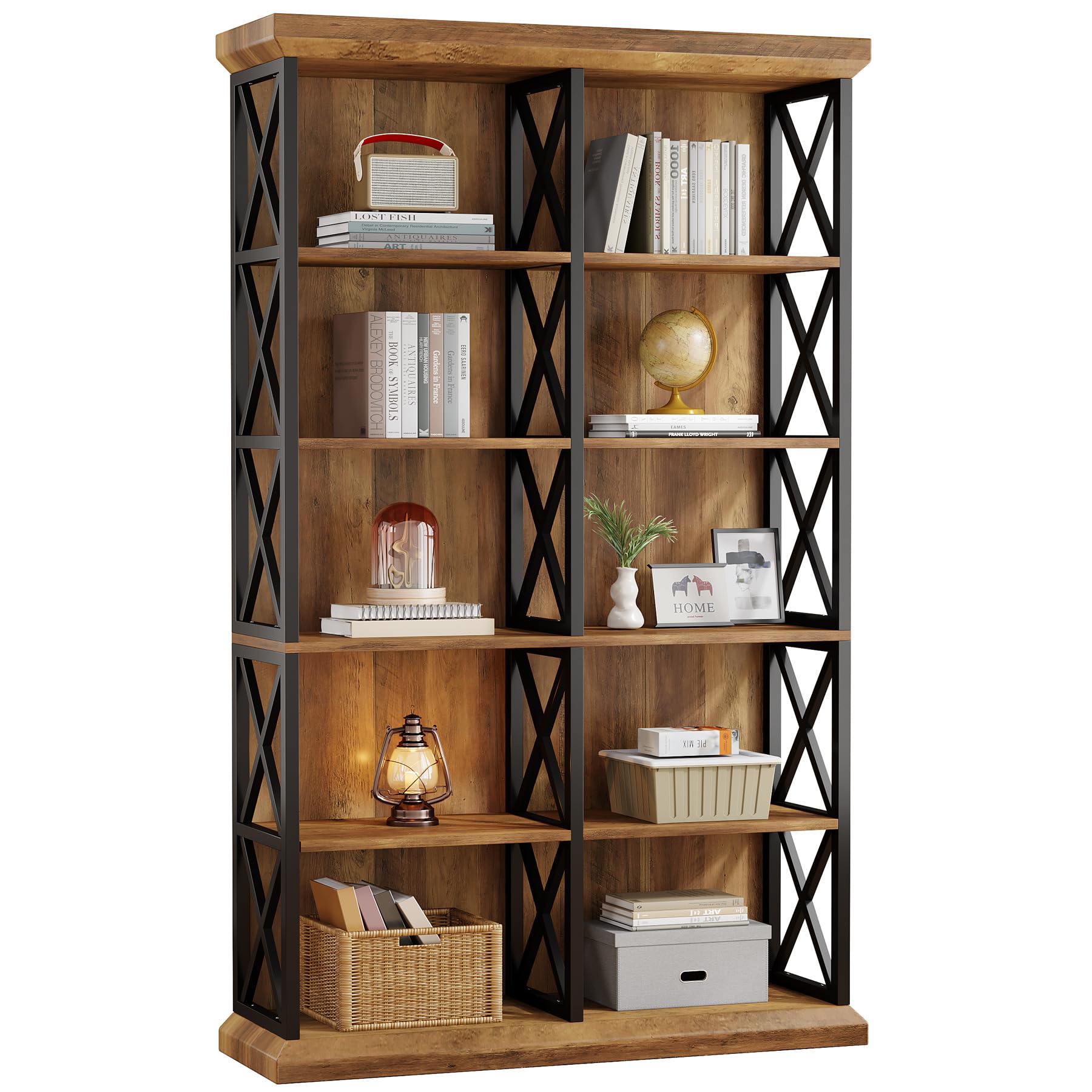 6-Tier Double Wide Industrial Bookshelf, 75"H