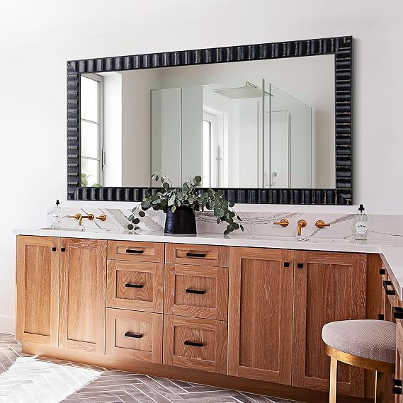 Black Wood Framed Wall Mirror