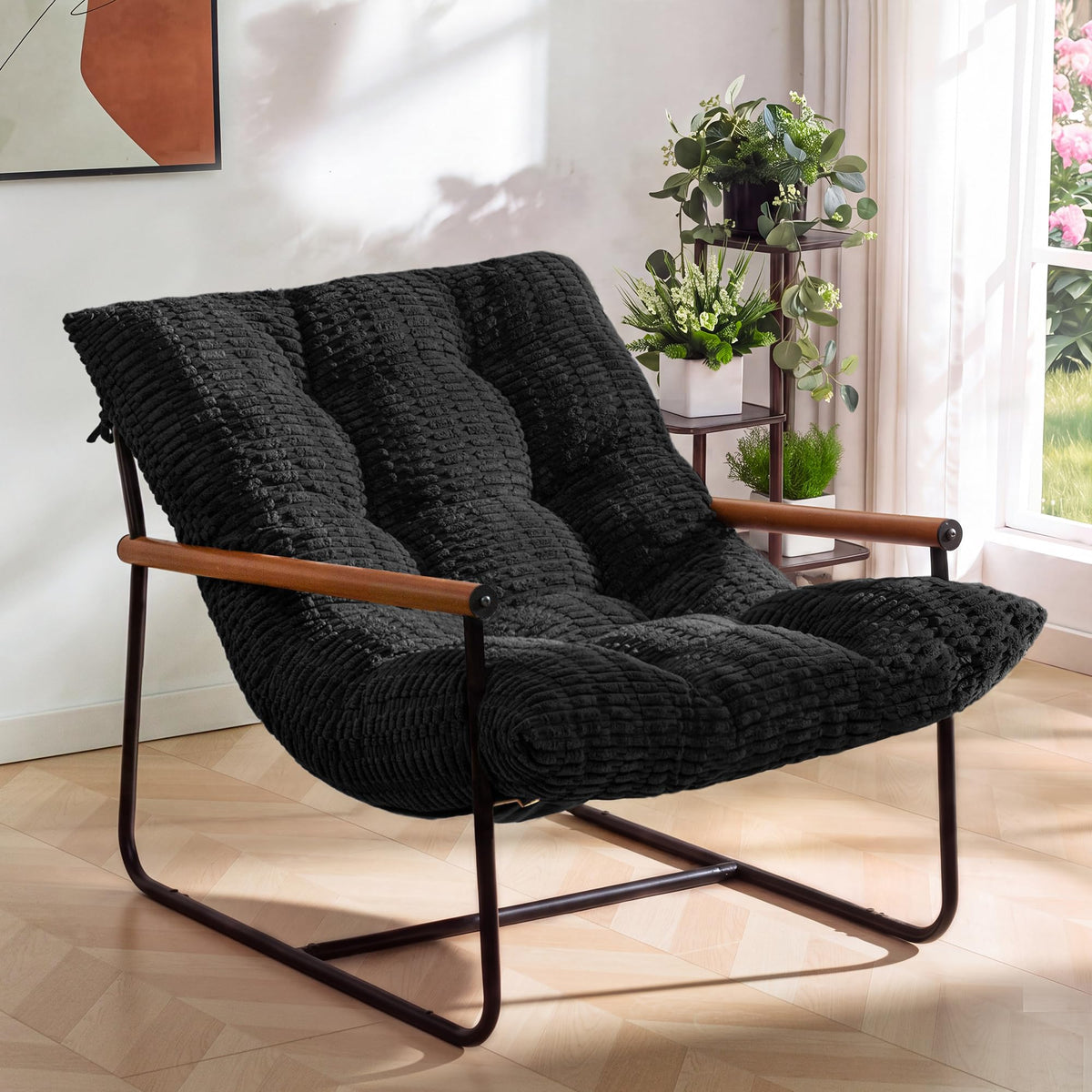 MAXYOYO Modern Accent Chair, Tufted Living Room Chair with Metal Frame