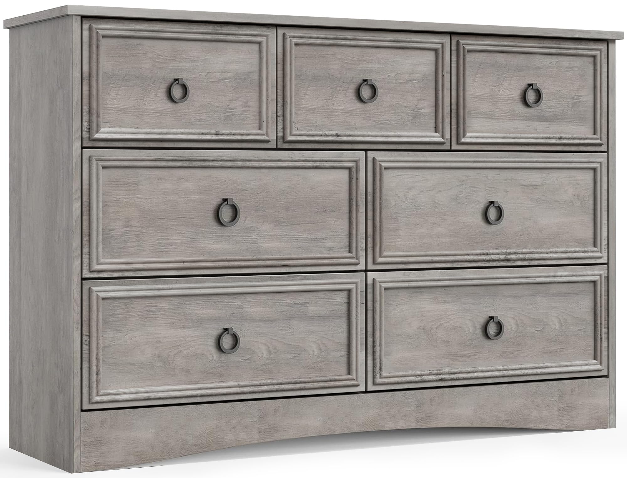 7-Drawer Dresser with Deep Drawers & Textured Borders