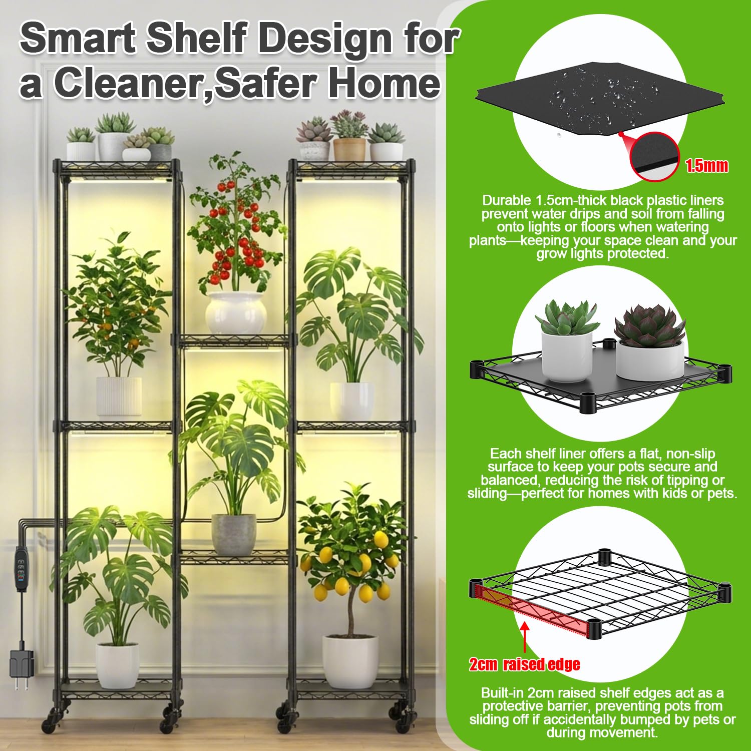 Metal Plant Stand with Grow Lights