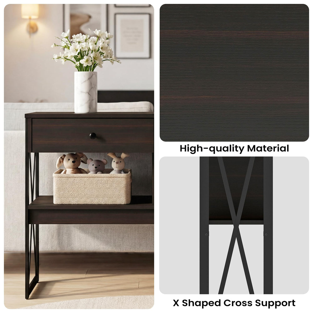 Narrow Console Table with Drawers