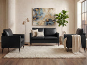 Faux Leather Loveseat and Accent Chair Set