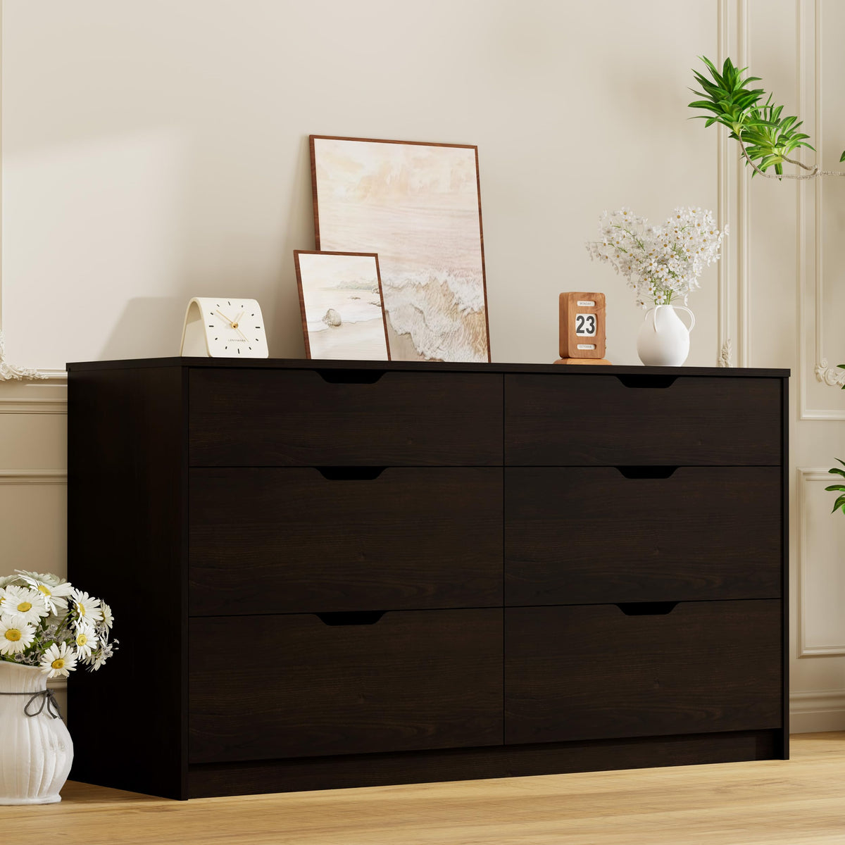 Brown 6-Drawer Dresser