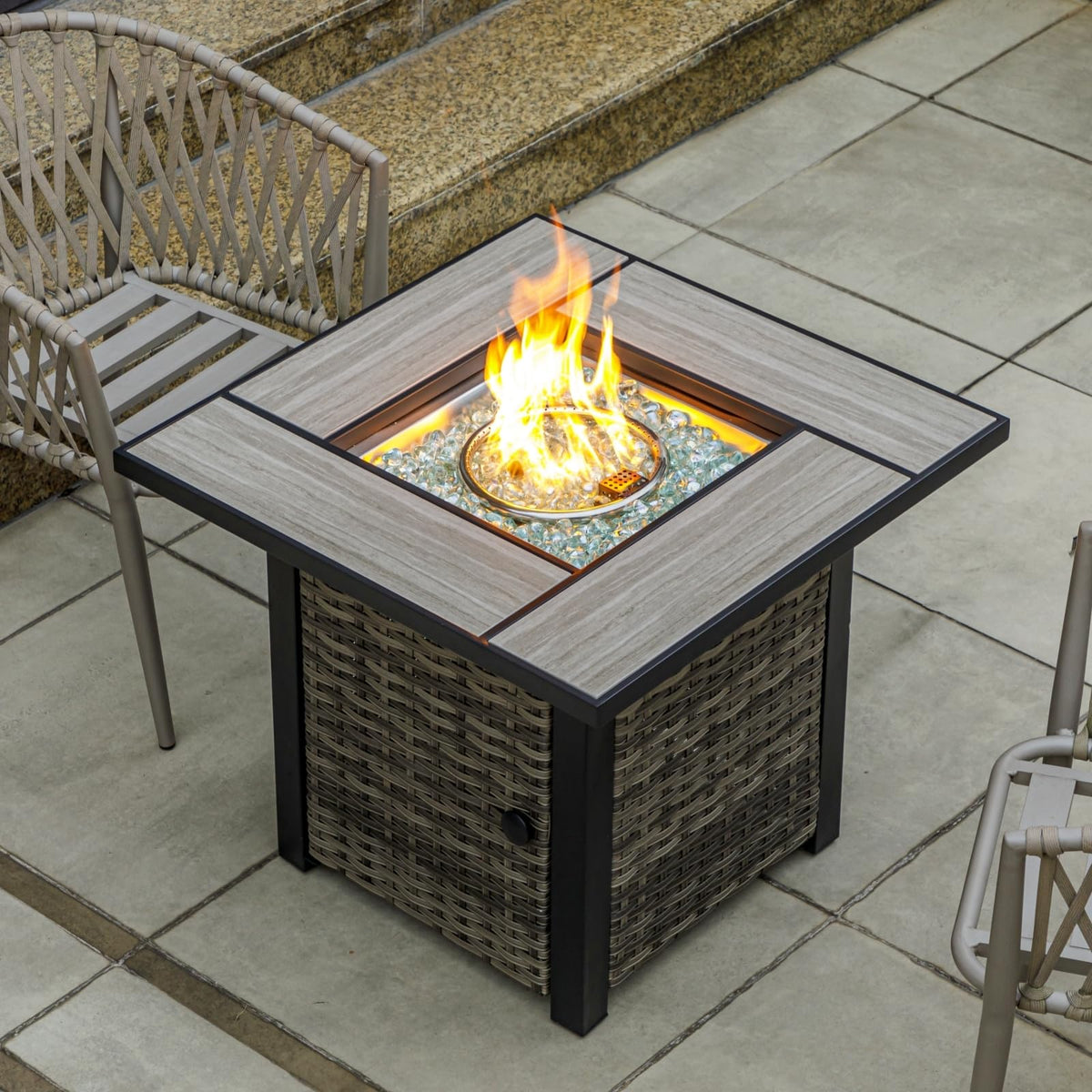 Ceramic Propane Fire Pit Table