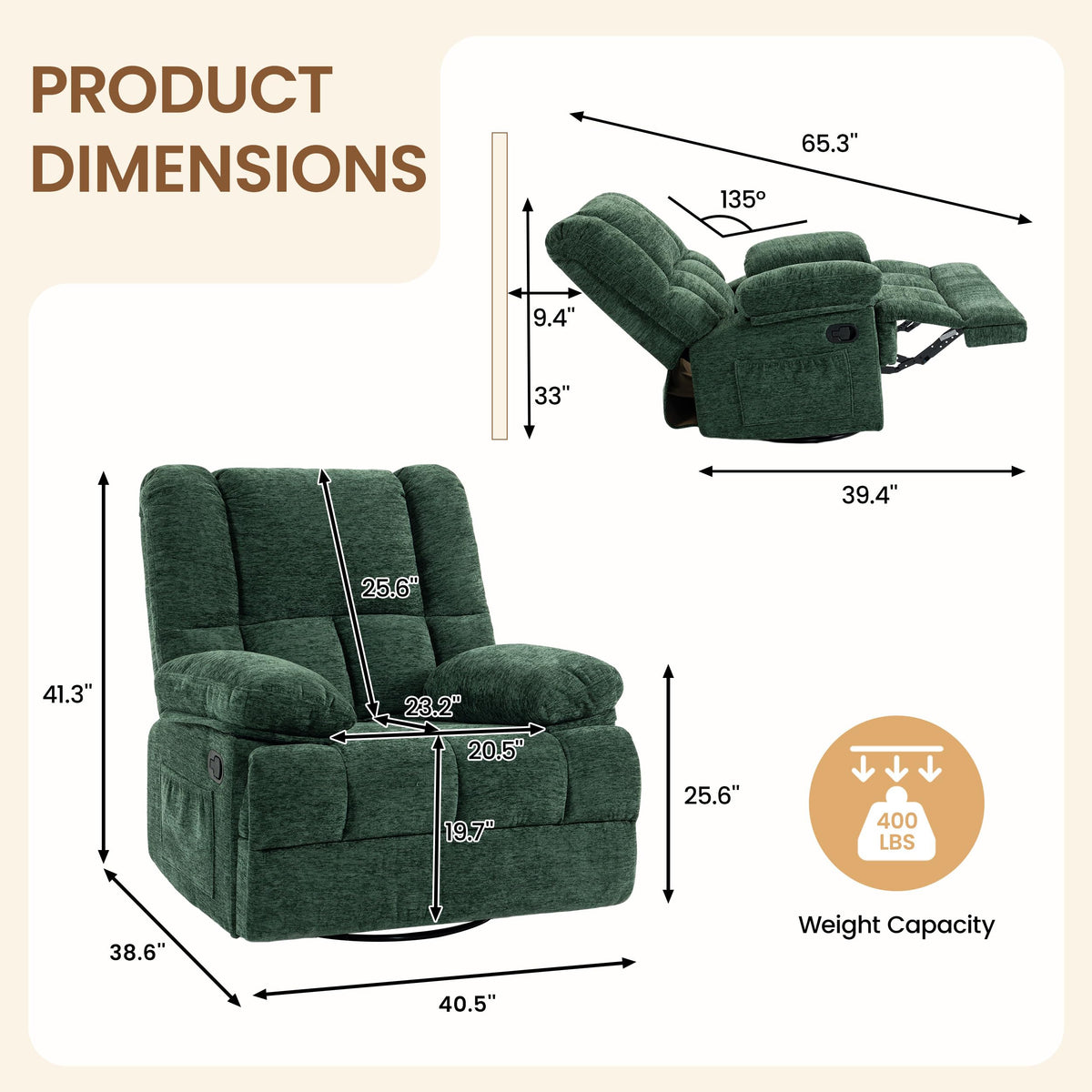 Oversized Nursery Swivel Recliner