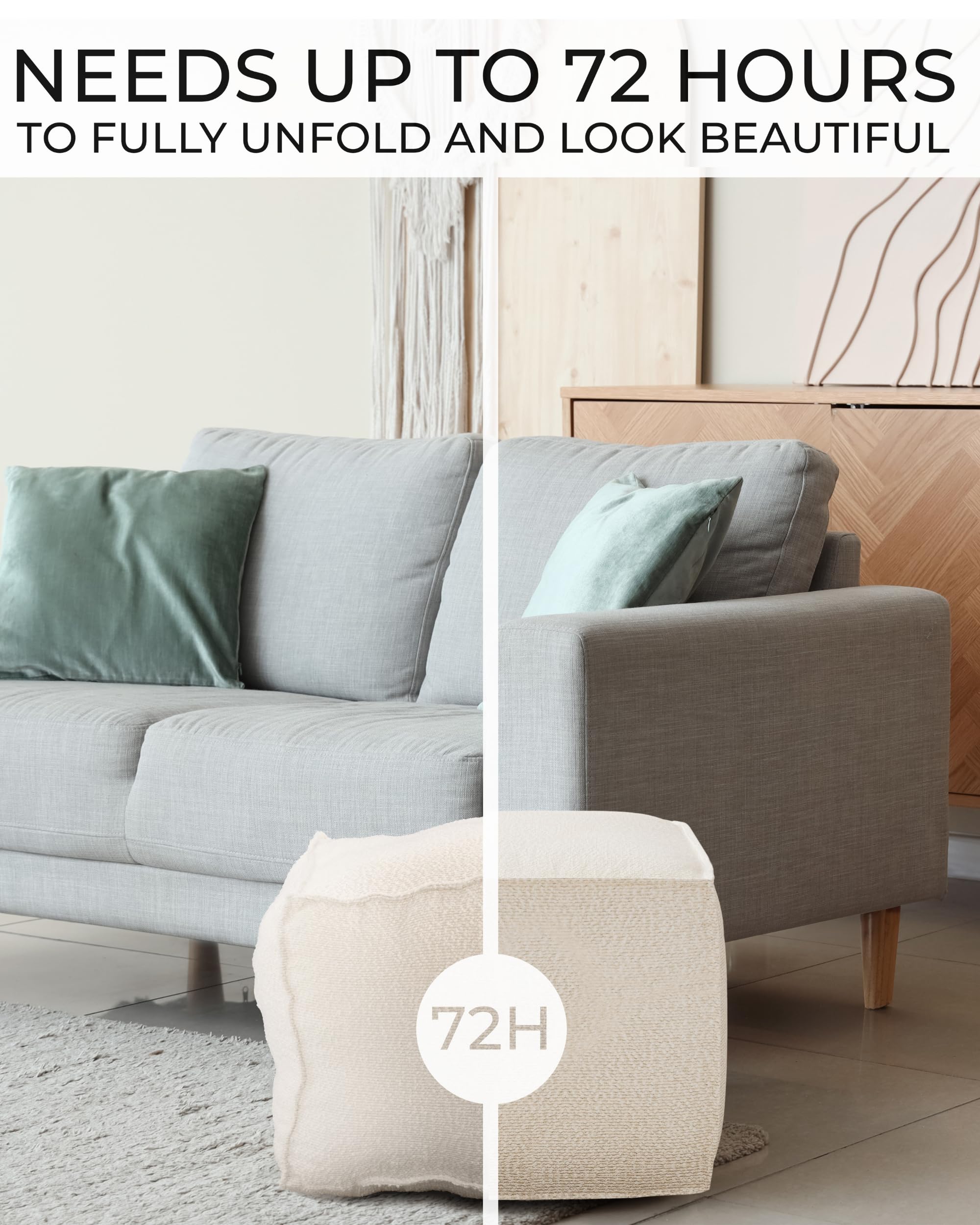 Round Boucle Pouf Ottoman Foot Rest