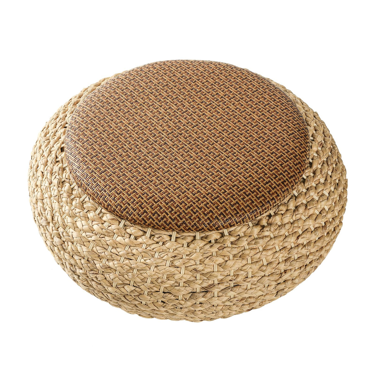 Aringceton Japanese Zen Rattan Floor Cushion, Handwoven Tatami Pouf