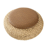 Aringceton Japanese Zen Rattan Floor Cushion, Handwoven Tatami Pouf