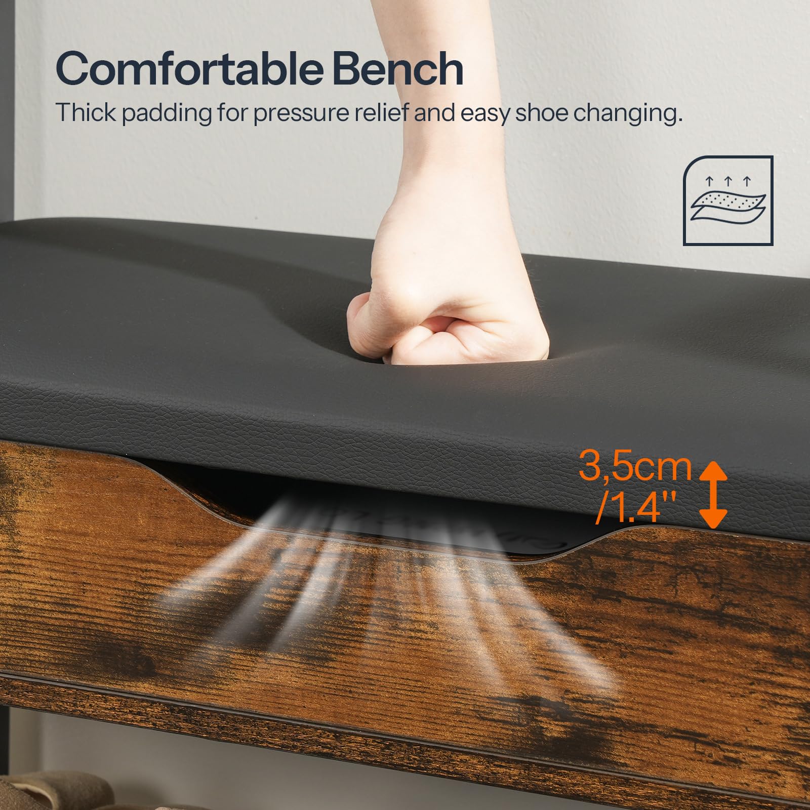 5-in-1 Hall Tree with Bench & Shoe Rack