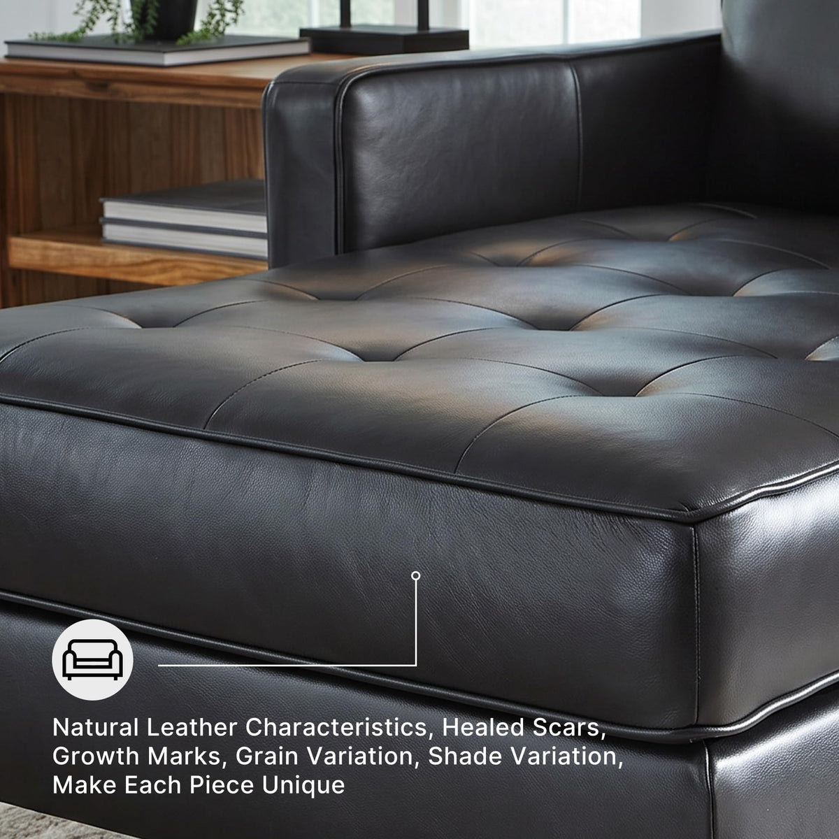 Black Leather Chaise Lounge