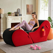 2-in-1 Convertible Yoga Chaise, Heart-Shaped Lounge Sofa for Stretching