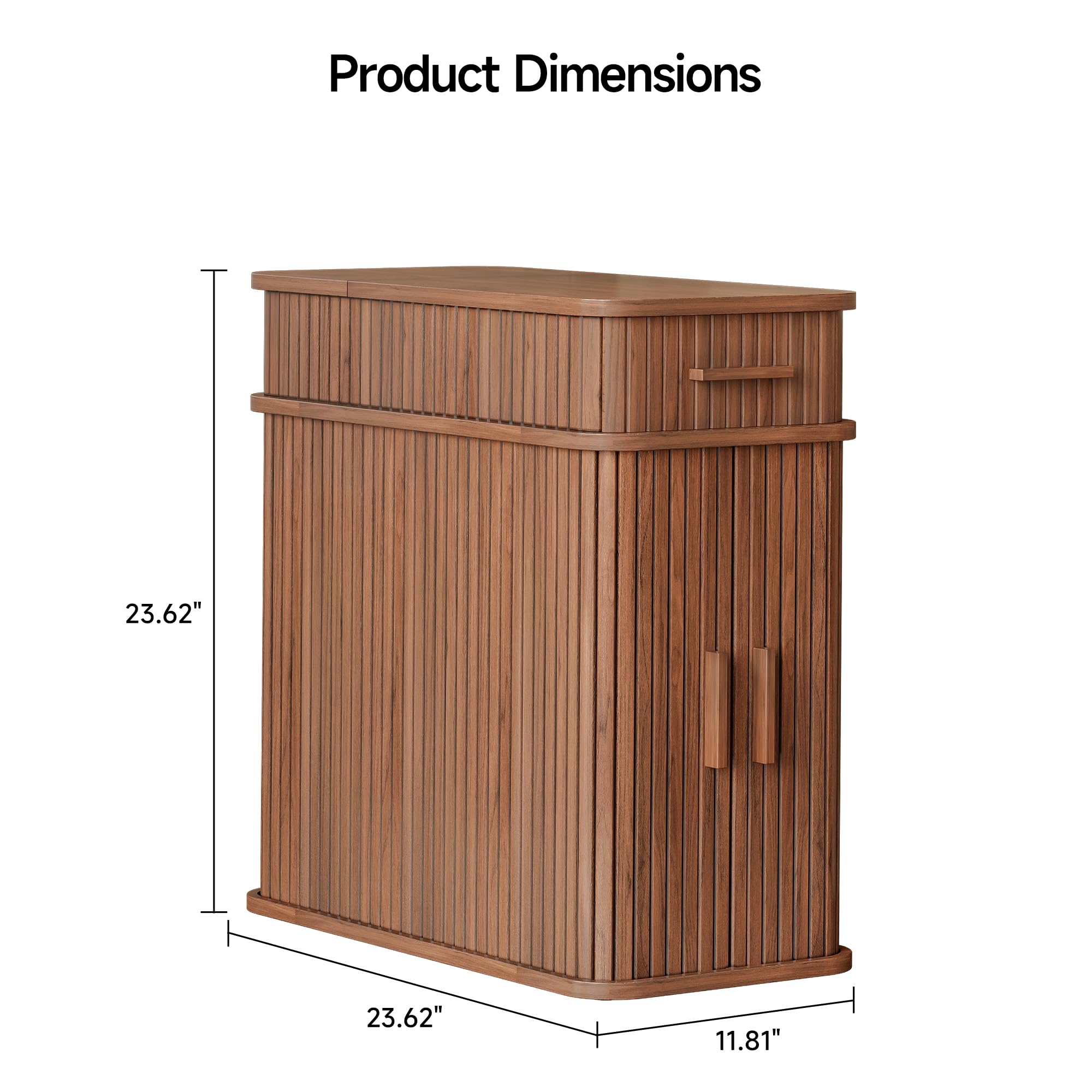 Fluted End Table with Charging Station
