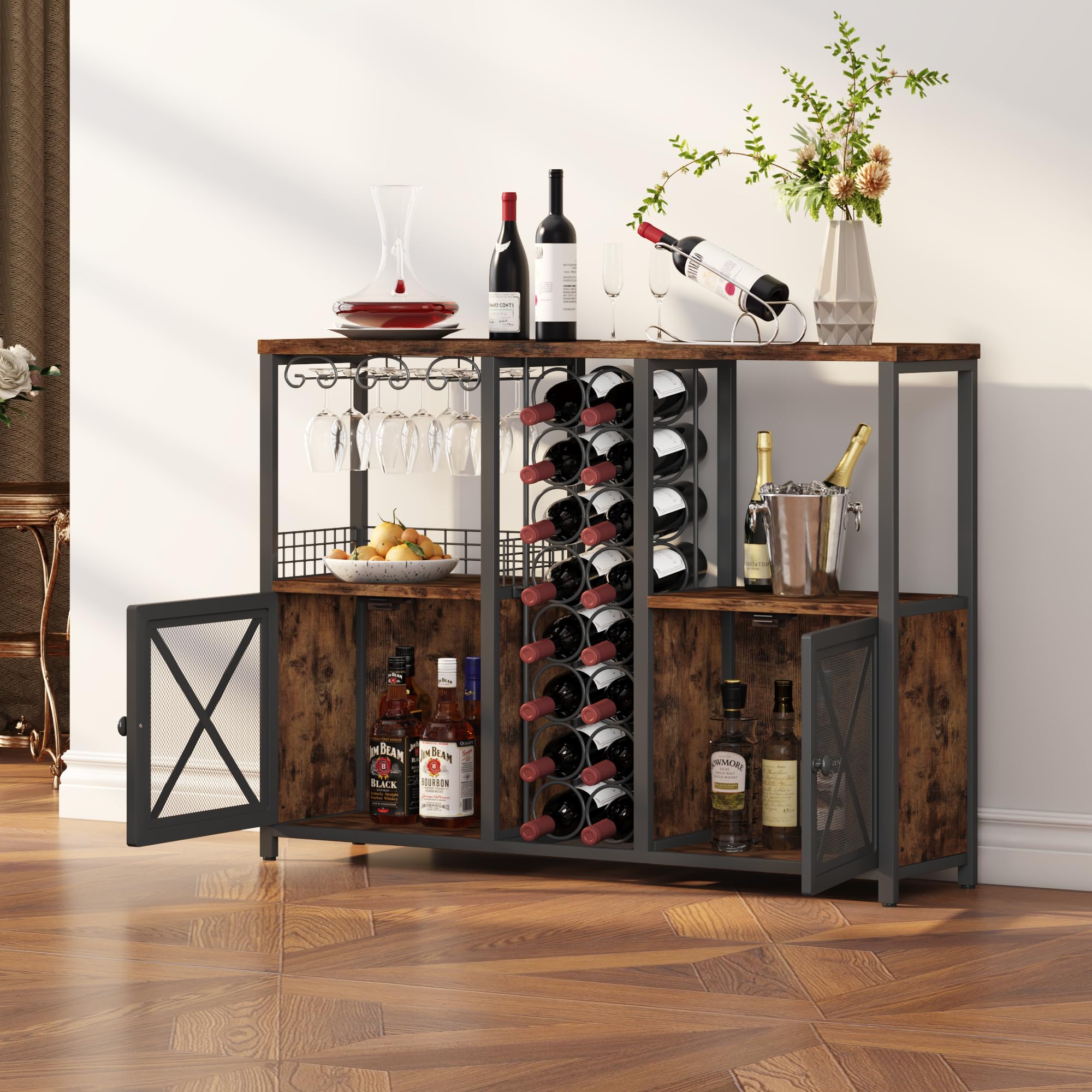 Wine Bar Cabinet with Storage