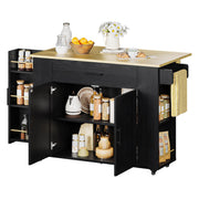 IRONCK Kitchen Island with Storage, 47.2" Rolling Cart with Drop Leaf