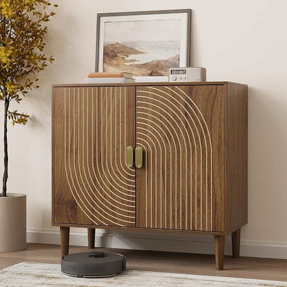 Oak Grooved Sideboard Cabinet