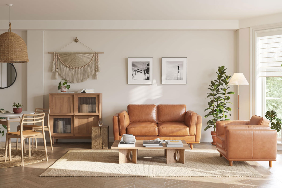 Italian Leather Loveseat