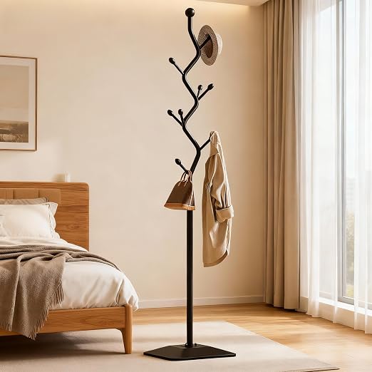 8-Hook Metal Freestanding Coat Rack