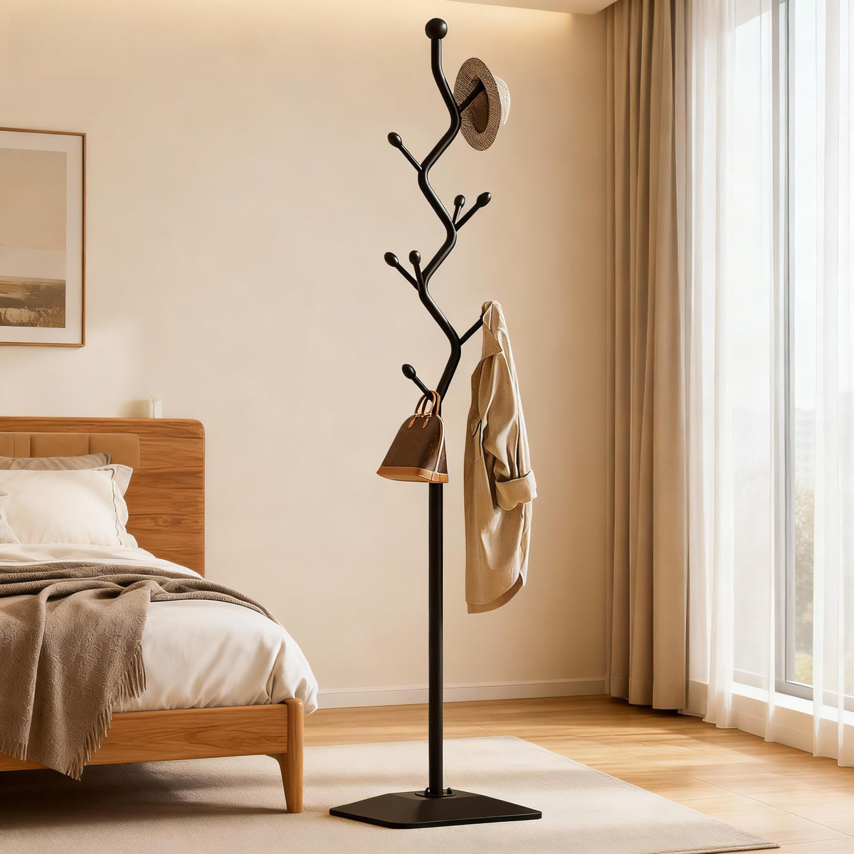 8-Hook Metal Coat Rack