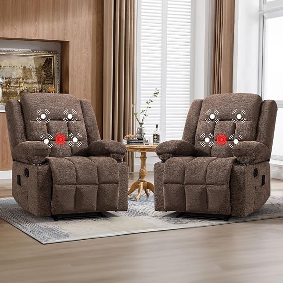 Grey Fabric Massage Recliner