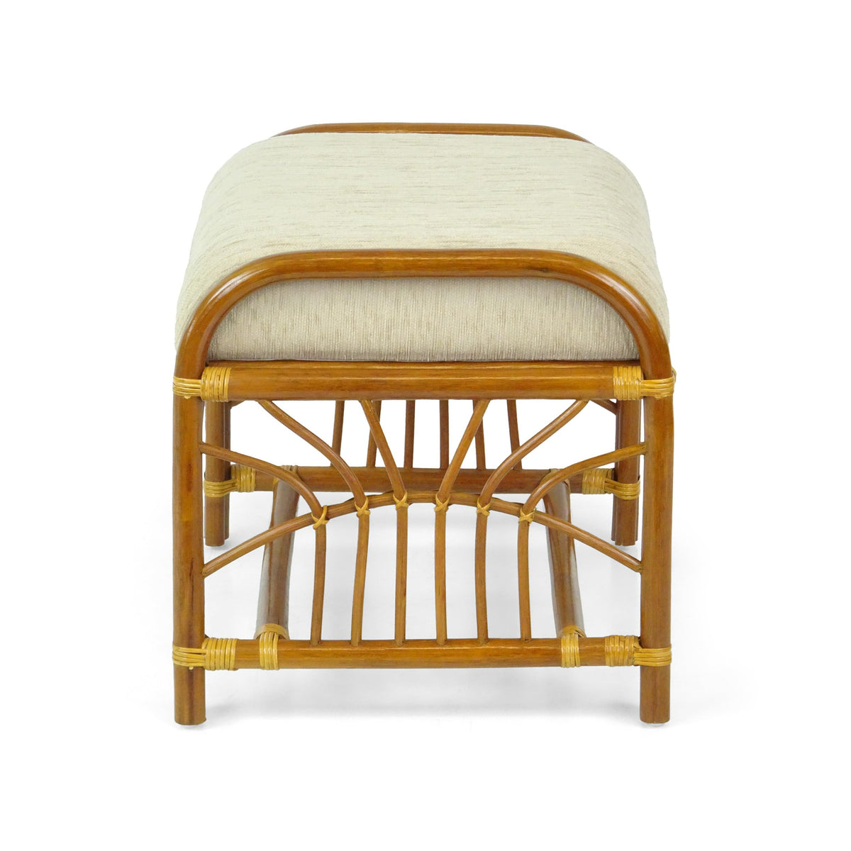 Rattan Ottoman with Cushion
