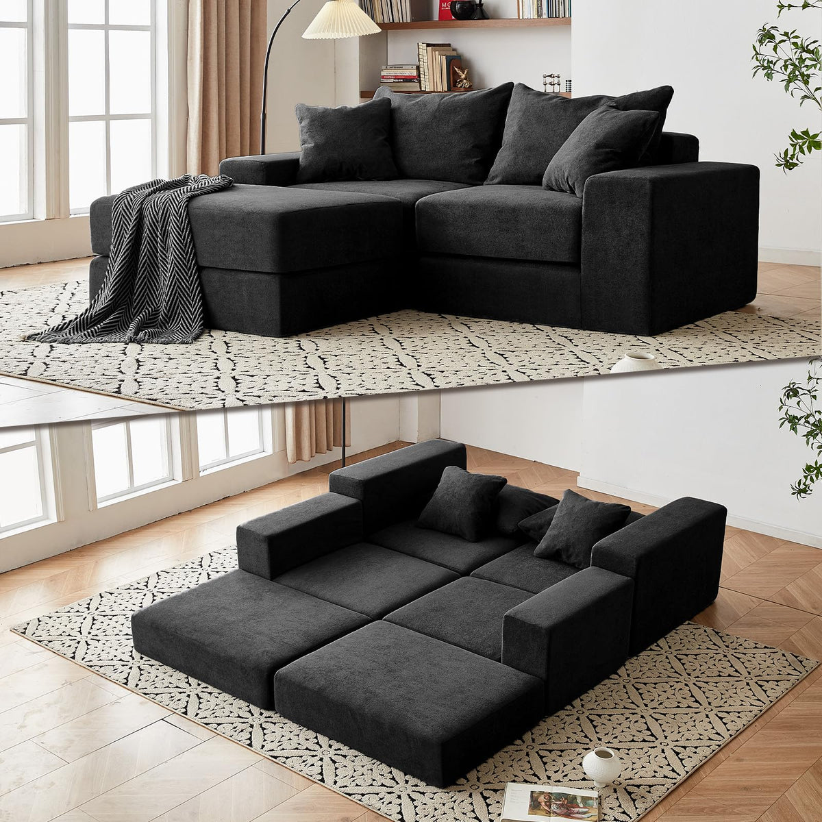Modular Velvet Sectional Sofa