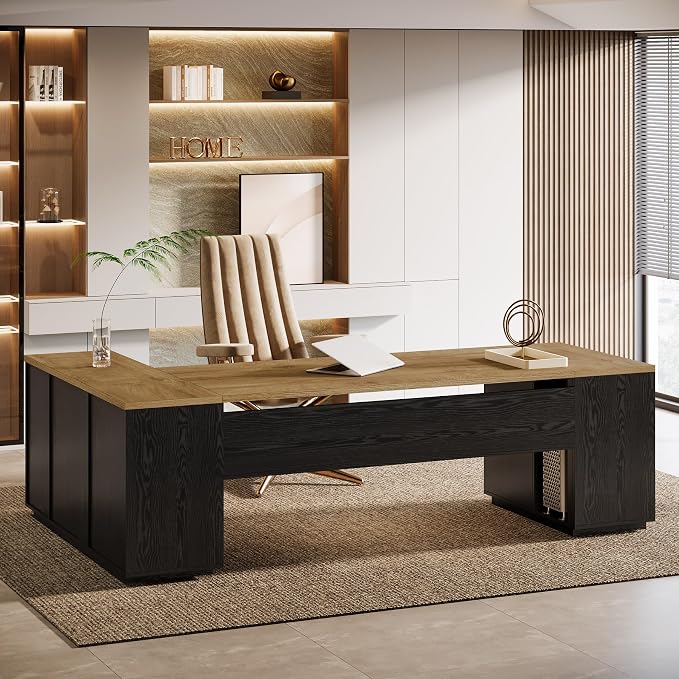 L-Shaped Executive Desk with Storage