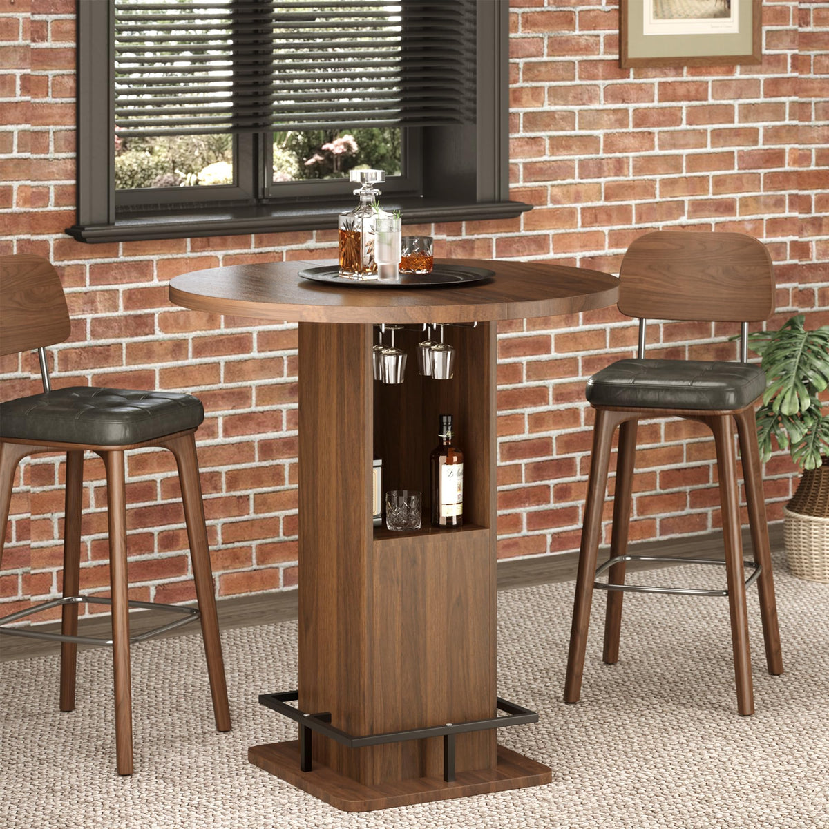 Pub Table with Storage & Footrest