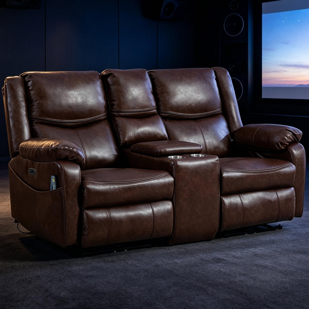 JIKFRIMA Zero Gravity Power Loveseat Recliner Sofa with Massage and Heat